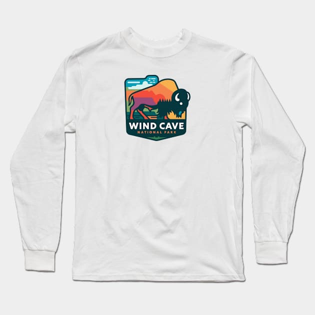 Bison Wind Cave National Park Long Sleeve T-Shirt by Perspektiva